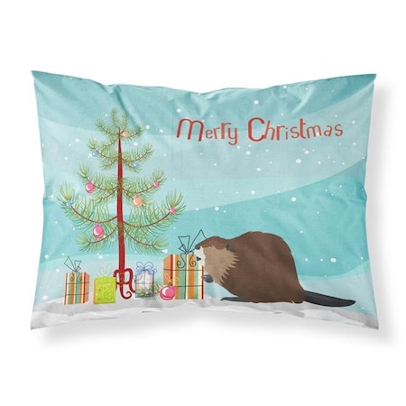 Carolines Treasures Carolines Treasures BB9240PILLOWCASE Eurasian Beaver Christmas Fabric Standard Pillowcase BB9240PILLOWCASE